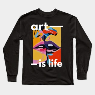 Kiss Popart colorful Style Long Sleeve T-Shirt